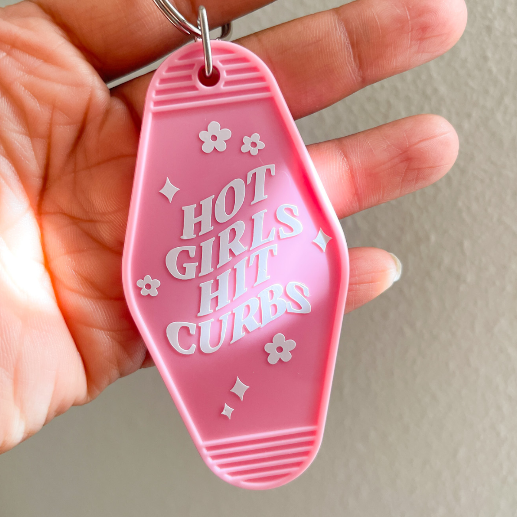 Hot Girls Hit Curbs Keychain