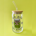 Hot Girls Love Pickles Glass Cup w/Lid & Straw